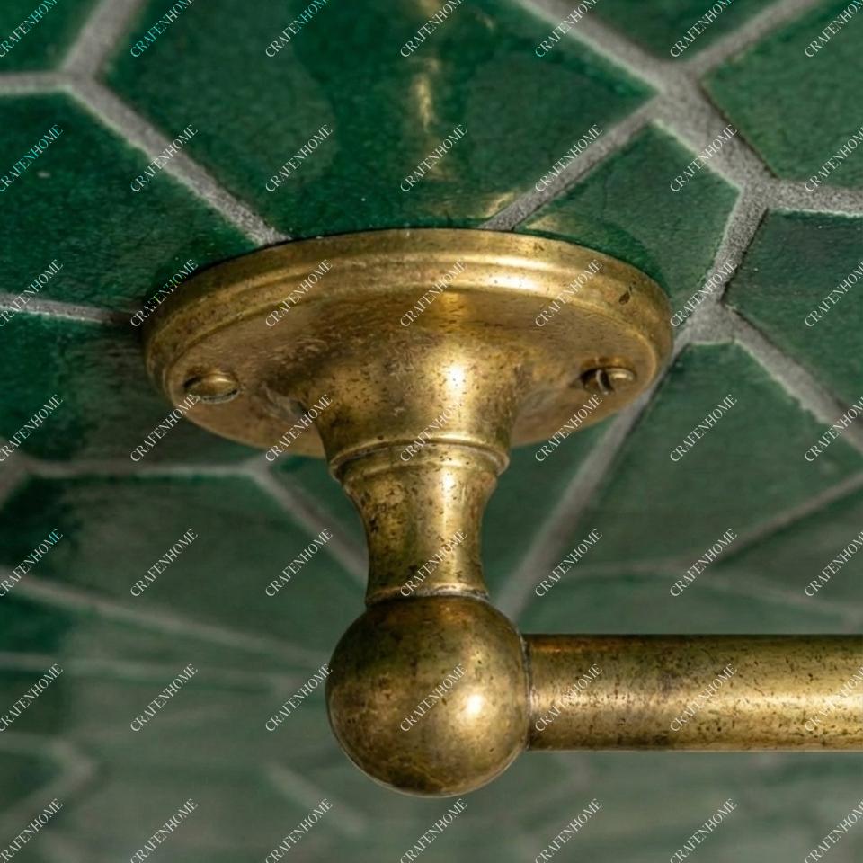 Unlacquered Brass Towel Rail: Wall Mounted Bathroom Towel Bar