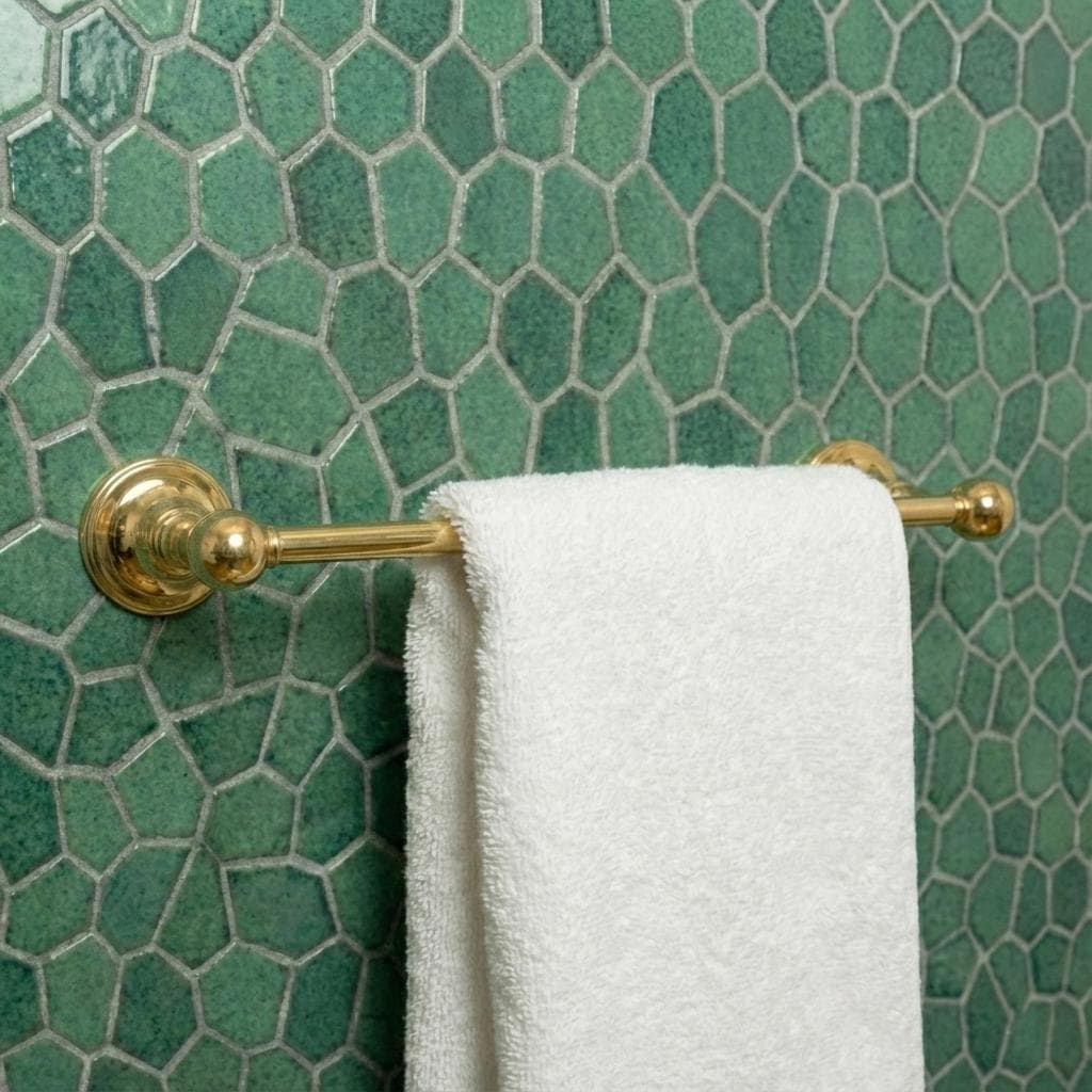 Unlacquered Brass Towel Rail: Wall Mounted Bathroom Towel Bar