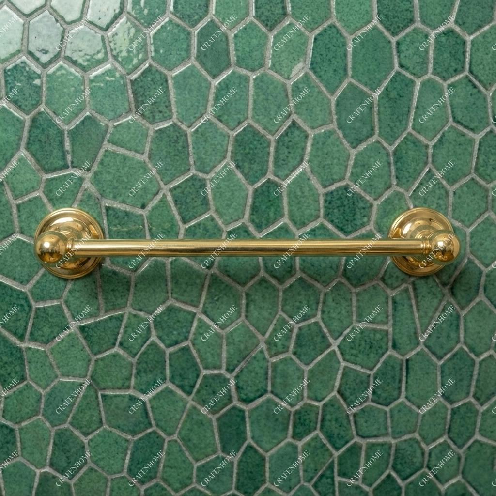 Unlacquered Brass Towel Rail: Wall Mounted Bathroom Towel Bar