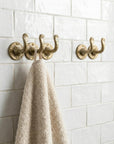 Solid Brass Towel Hook: Wall Mounted Bathroom Robe Hook Vintage Hardware