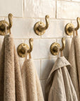 Solid Brass Towel Hook: Wall Mounted Bathroom Robe Hook Vintage Hardware