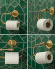 Unlacquered Brass Wall Mount Bathroom Tissue Roll: Toilet Paper Holder Bar Bathroom Fixture