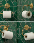 Unlacquered Brass Wall Mount Bathroom Tissue Roll: Toilet Paper Holder Bar Bathroom Fixture