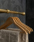 Unlacquered Wall Mount Brass Clothes Rail: Vintage Industrial Closet Hanging Bar