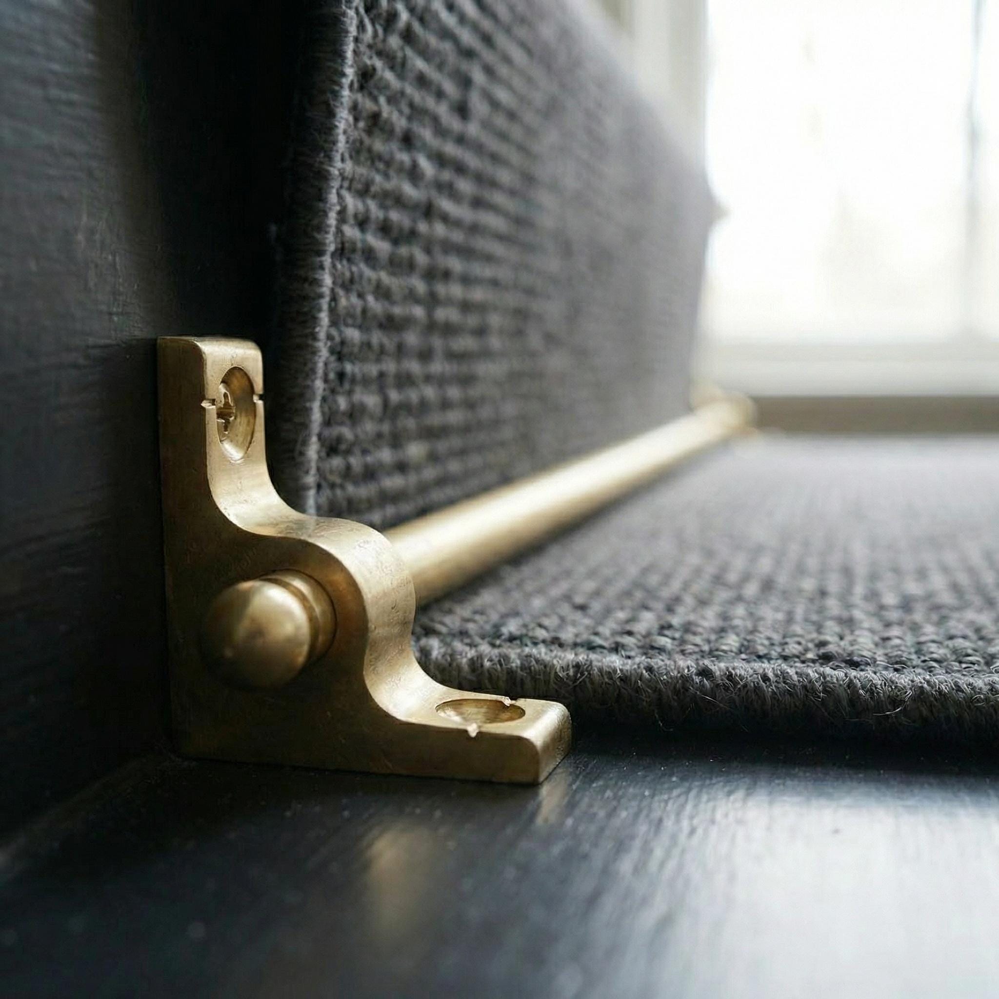 Unlacquered Brass Stair Rods: Vintage Style Runner Rod, Staircase Hardware