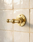 Solid Brass Double Towel Hook: Wall Mounted Bathroom Robe Hook Vintage Hardware