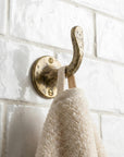 Solid Brass Towel Hook: Wall Mounted Bathroom Robe Hook Vintage Hardware