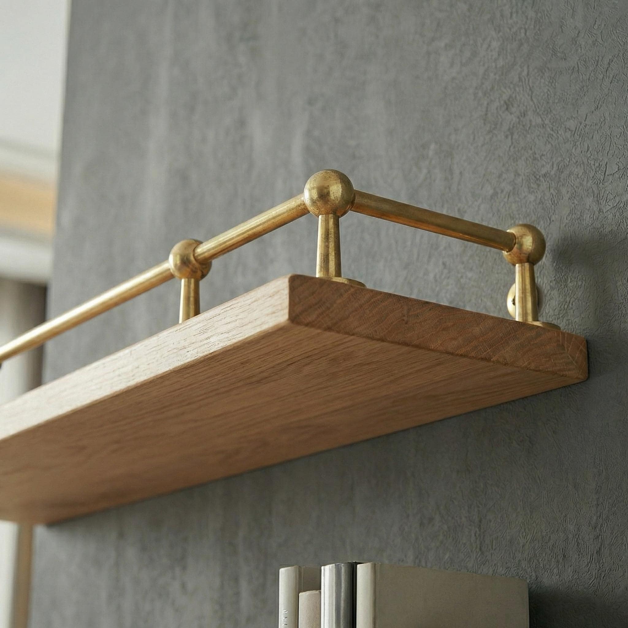 Unlacquered Brass Gallery Rail – Vintage Kitchen Shelf Guard