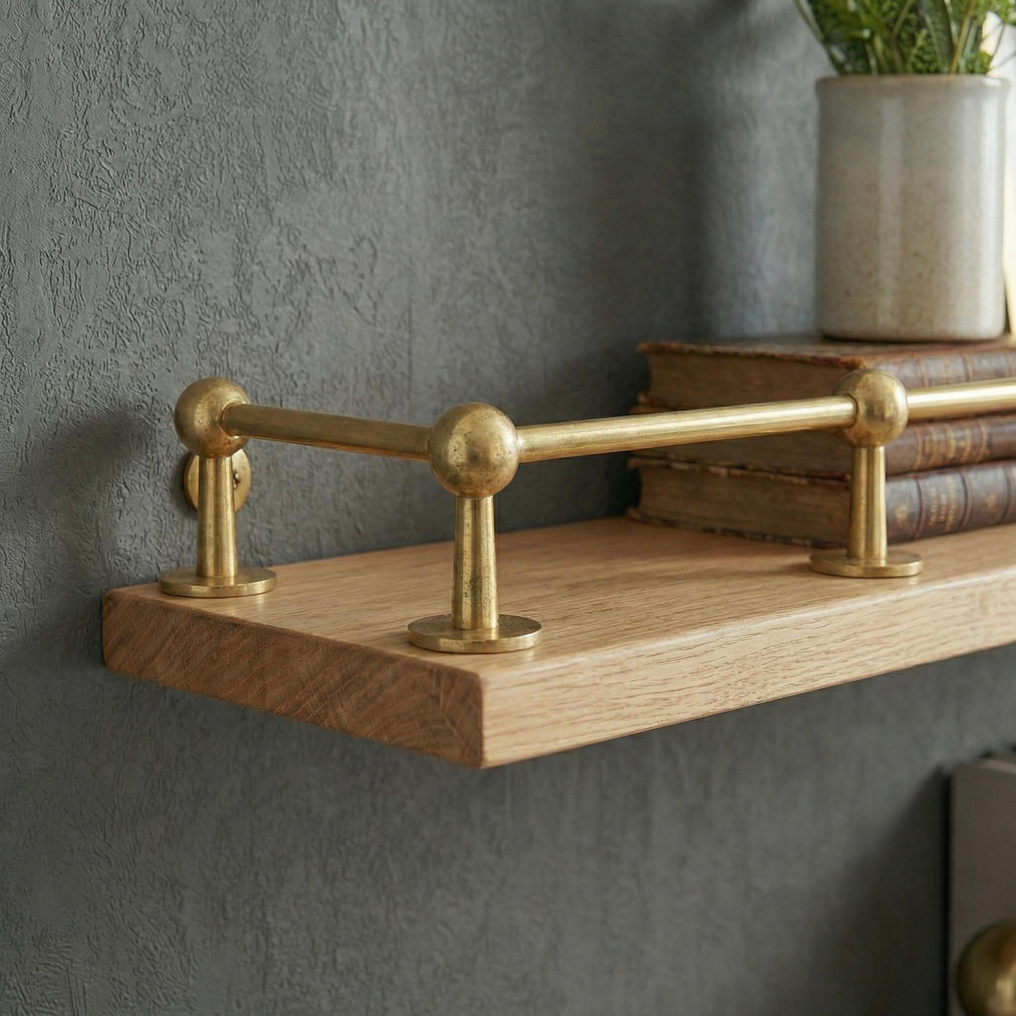 Unlacquered Brass Gallery Rail – Vintage Kitchen Shelf Guard