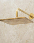 Unlacquered Brass Shower System: Wall Mounted Square Rainfall Head