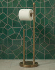 Solid Brass Freestanding Toilet Paper Holder: Mega Roll Holder Storage For Bathroom