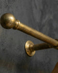 Unlacquered Wall Mount Brass Clothes Rail: Vintage Industrial Closet Hanging Bar