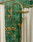 Unlacquered Brass Exposed Shower System with Handheld Sprayer