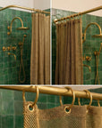 Unlacquered Brass Exposed Shower System with Handheld Sprayer