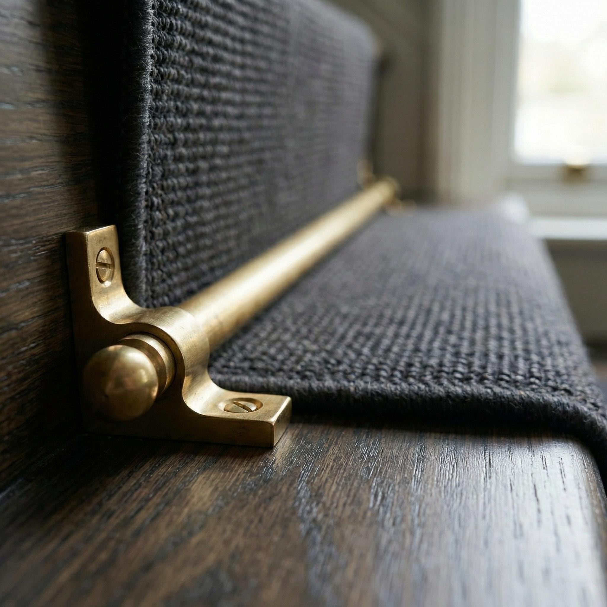 Unlacquered Brass Stair Rods: Vintage Style Runner Rod, Staircase Hardware