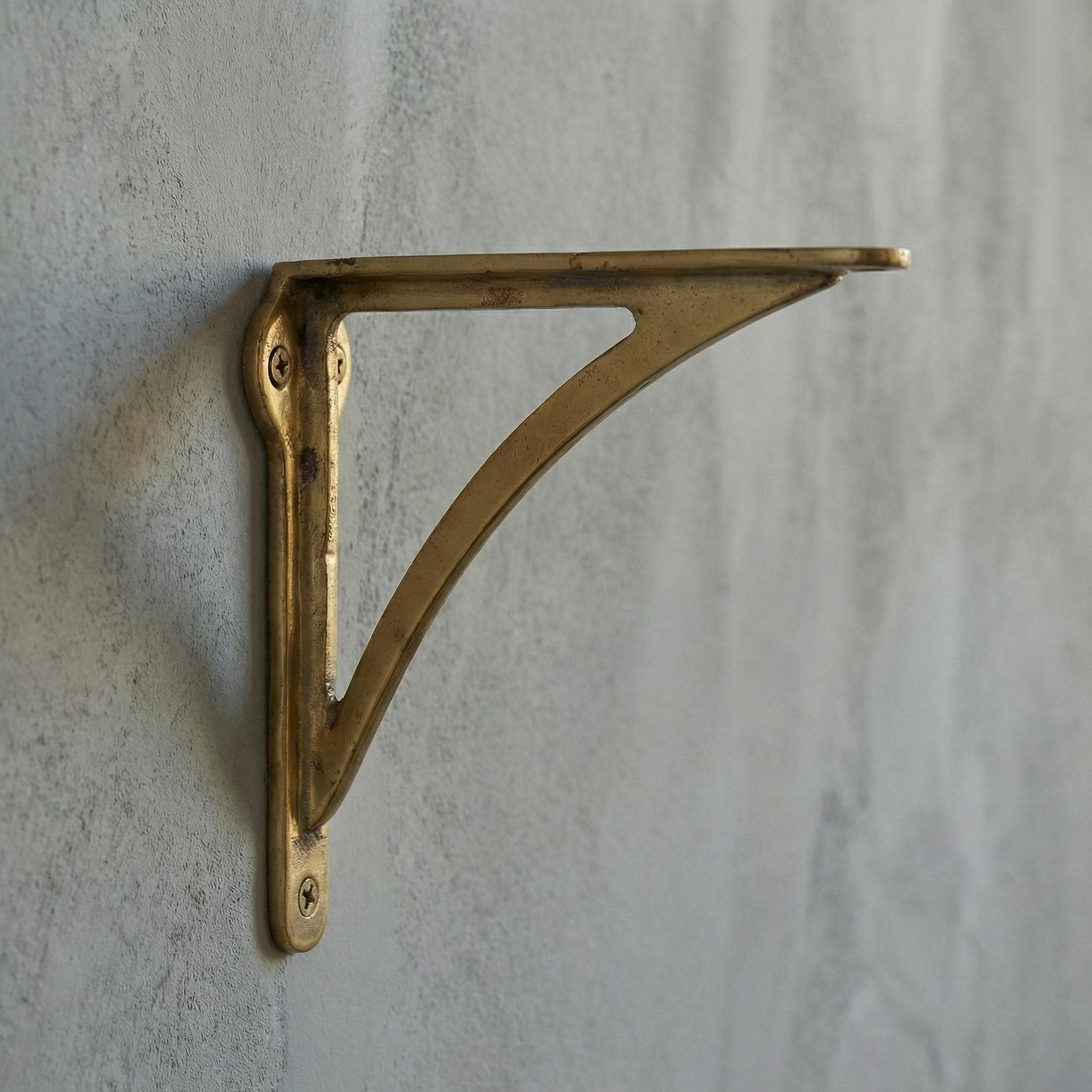 Unlacquered Brass Shelf Bracket: Heavy Duty Solid Brass Wall Support