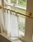 Unlacquered Brass Cafe Curtain Rod: Kitchen Window Rail, Solid Bistro Pole for Vintage Interiors