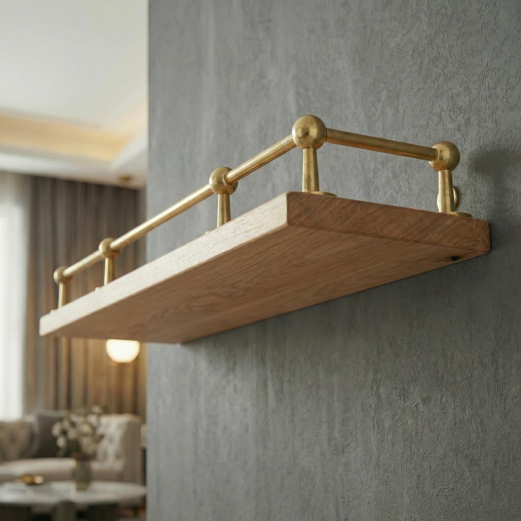 Unlacquered Brass Gallery Rail – Vintage Kitchen Shelf Guard