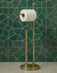 Solid Brass Freestanding Toilet Paper Holder: Mega Roll Holder Storage For Bathroom