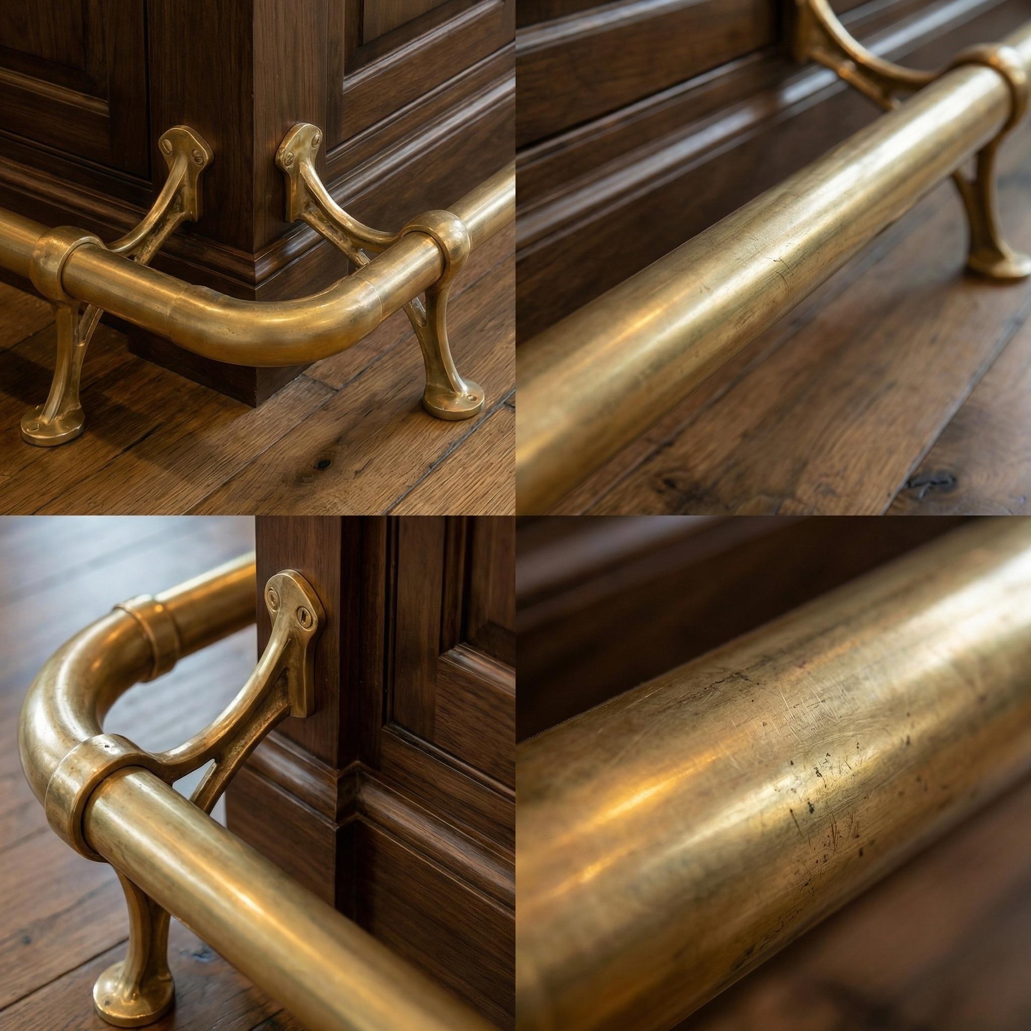 Unlacquered Brass Foot Rail for Kitchen Island: Heavy Duty Bar Footrest