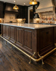 Unlacquered Brass Foot Rail for Kitchen Island: Heavy Duty Bar Footrest